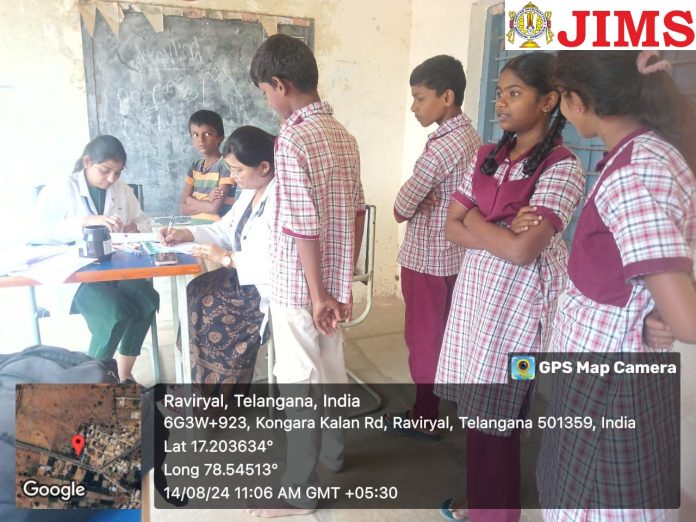 Screening Camp for School Students at Kongarkalan Camp